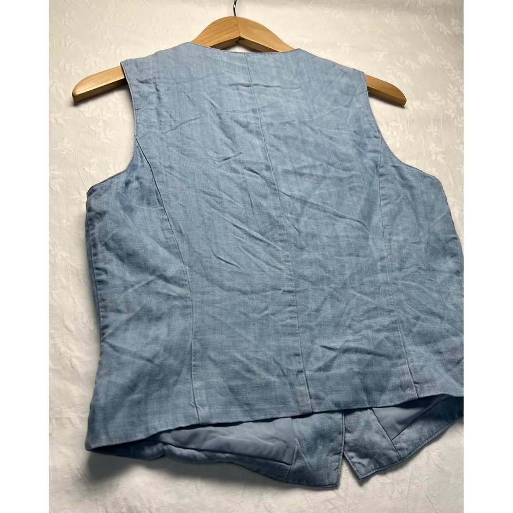 Sigrid Olsen Blue Denim Vest Top Tencel Lightweight Sleeveless Button Front S - Picture 13 of 13